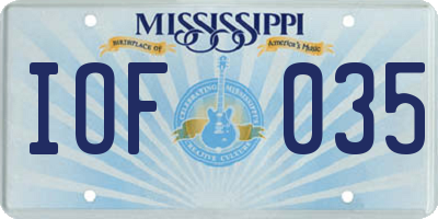 MS license plate IOF035