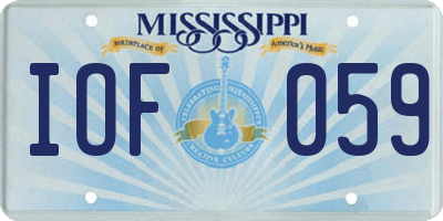 MS license plate IOF059