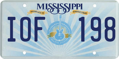 MS license plate IOF198