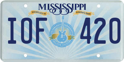 MS license plate IOF420