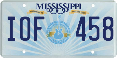 MS license plate IOF458