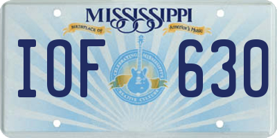 MS license plate IOF630