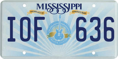 MS license plate IOF636