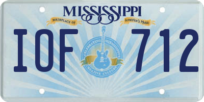 MS license plate IOF712