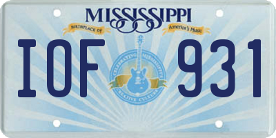 MS license plate IOF931
