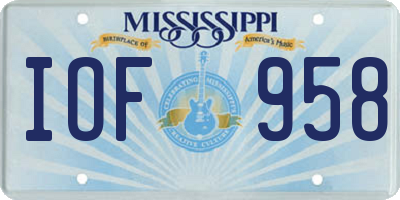 MS license plate IOF958