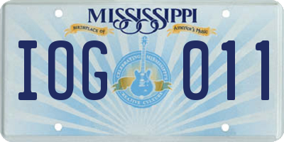 MS license plate IOG011