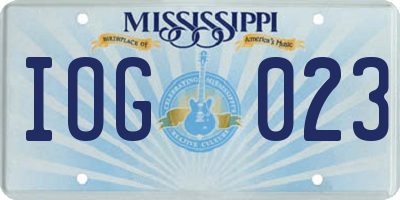MS license plate IOG023