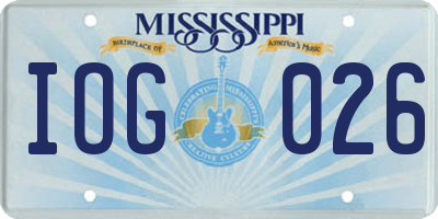 MS license plate IOG026