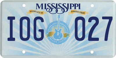 MS license plate IOG027
