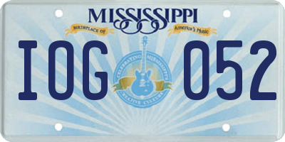 MS license plate IOG052