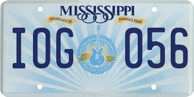 MS license plate IOG056