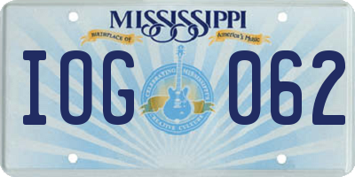 MS license plate IOG062