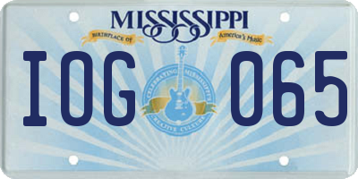 MS license plate IOG065