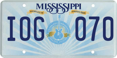 MS license plate IOG070