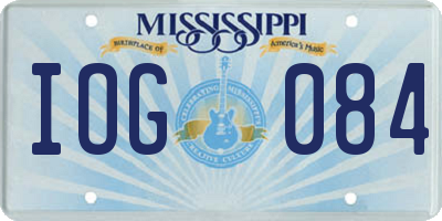 MS license plate IOG084