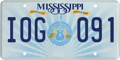 MS license plate IOG091