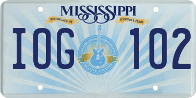 MS license plate IOG102