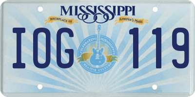 MS license plate IOG119