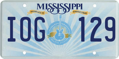 MS license plate IOG129