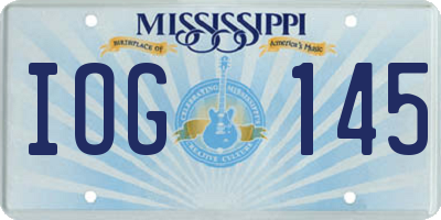 MS license plate IOG145