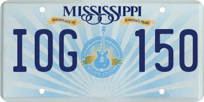 MS license plate IOG150