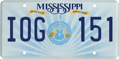 MS license plate IOG151