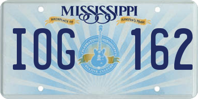 MS license plate IOG162