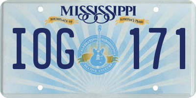 MS license plate IOG171