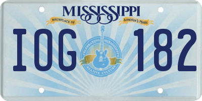MS license plate IOG182