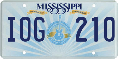 MS license plate IOG210