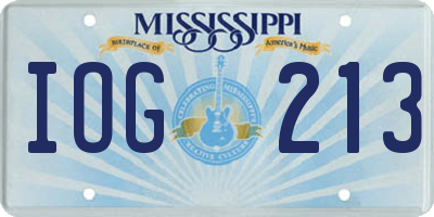 MS license plate IOG213