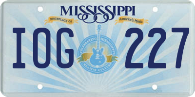 MS license plate IOG227