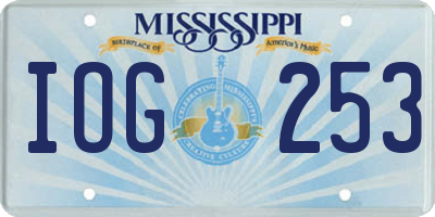 MS license plate IOG253