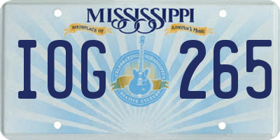 MS license plate IOG265