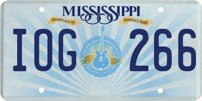 MS license plate IOG266
