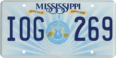 MS license plate IOG269