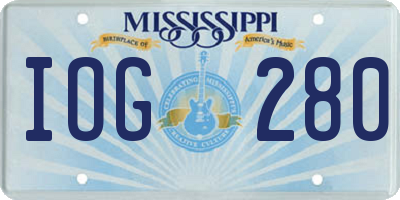 MS license plate IOG280