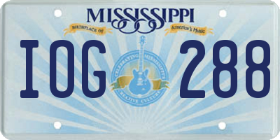 MS license plate IOG288