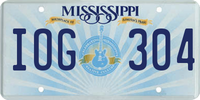 MS license plate IOG304
