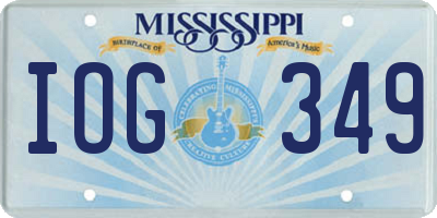 MS license plate IOG349