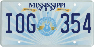 MS license plate IOG354