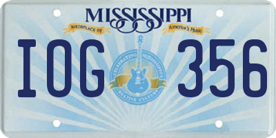 MS license plate IOG356