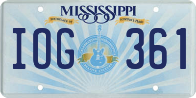 MS license plate IOG361
