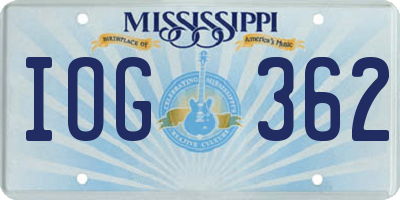 MS license plate IOG362