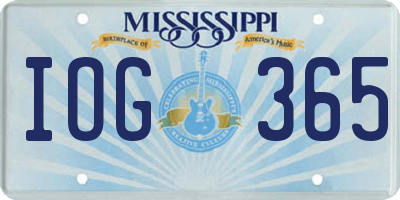 MS license plate IOG365