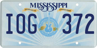 MS license plate IOG372