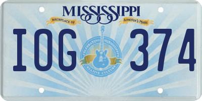 MS license plate IOG374