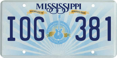 MS license plate IOG381