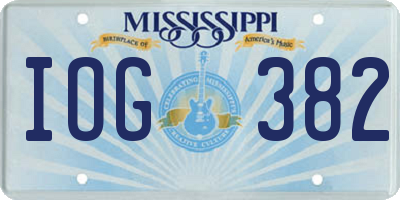 MS license plate IOG382